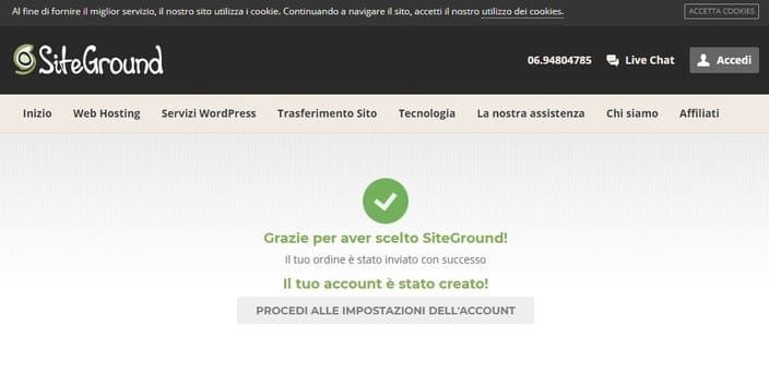 La migrazione su SiteGround del tuo sito adesso è completata! migrazione siteground