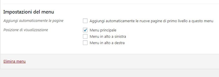 creare menu wordpress posizione visualizzazione