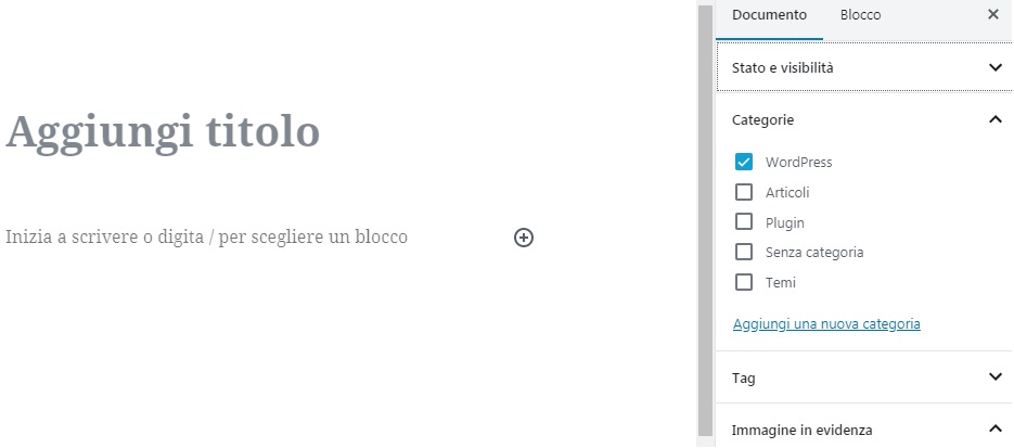 come pubblicare un articolo in una pagina di WordPress