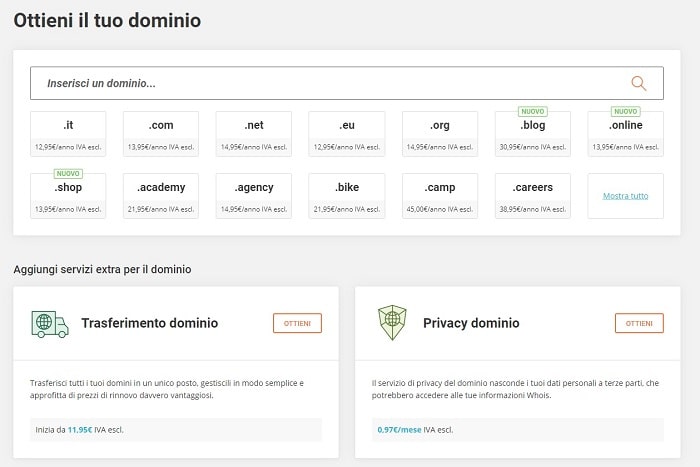 Trasferire dominio su SiteGround