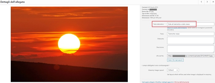 Inserire la keyword nell'attributo alt di un'immagine