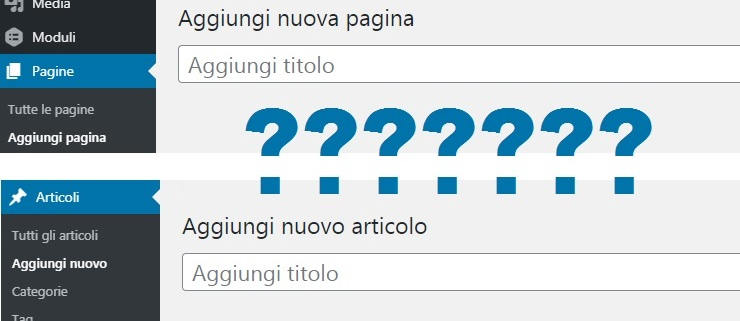 wordpress differenza pagine e articoli
